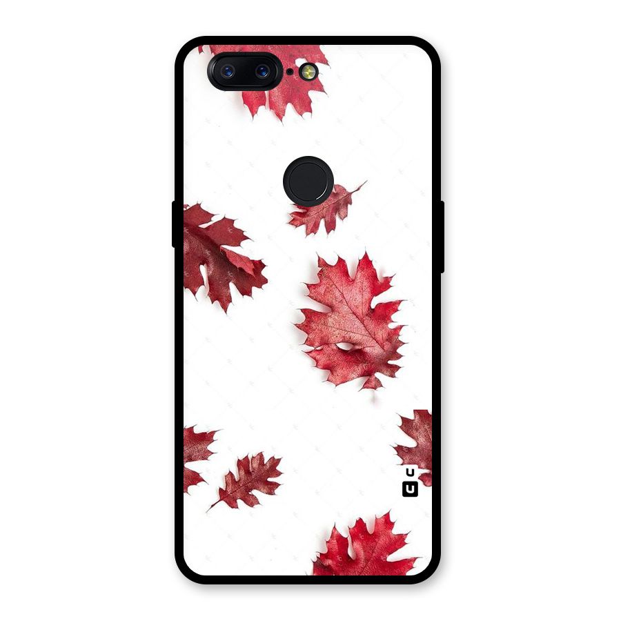 Red Appealing Autumn Leaves Glass Back Case for OnePlus 5T