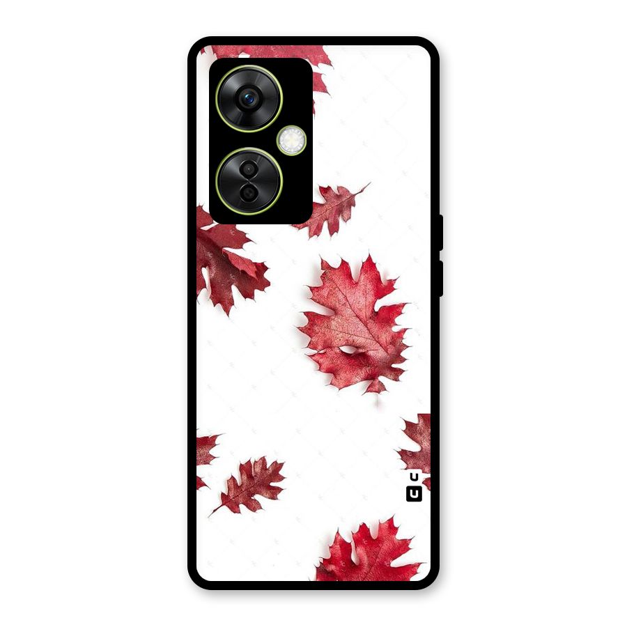 Red Appealing Autumn Leaves Glass Back Case for OnePlus Nord CE 3 Lite