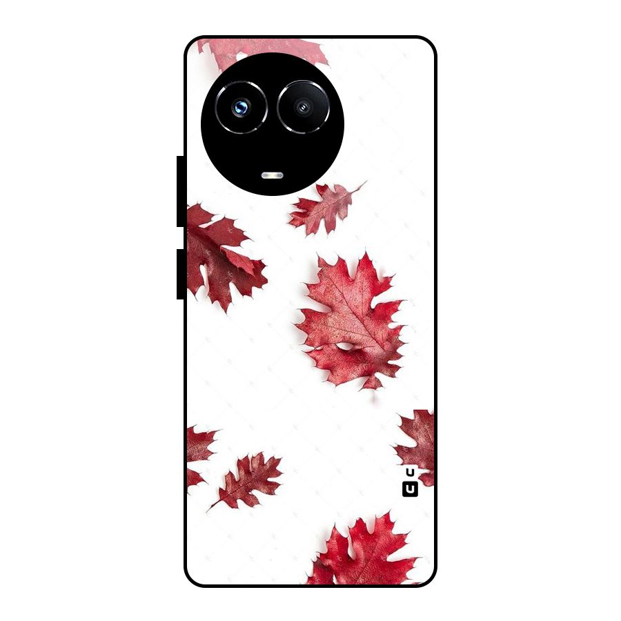 Red Appealing Autumn Leaves Glass Back Case for Realme 11X