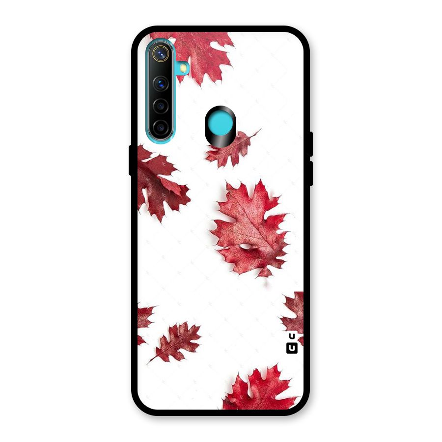Red Appealing Autumn Leaves Glass Back Case for Realme 5i