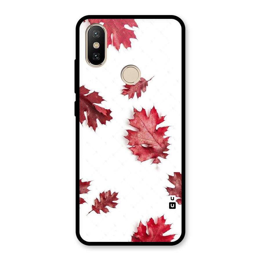 Red Appealing Autumn Leaves Glass Back Case for Redmi A2