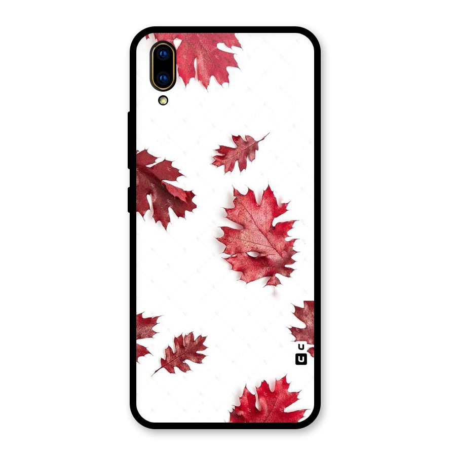 Red Appealing Autumn Leaves Glass Back Case for Vivo V11 Pro