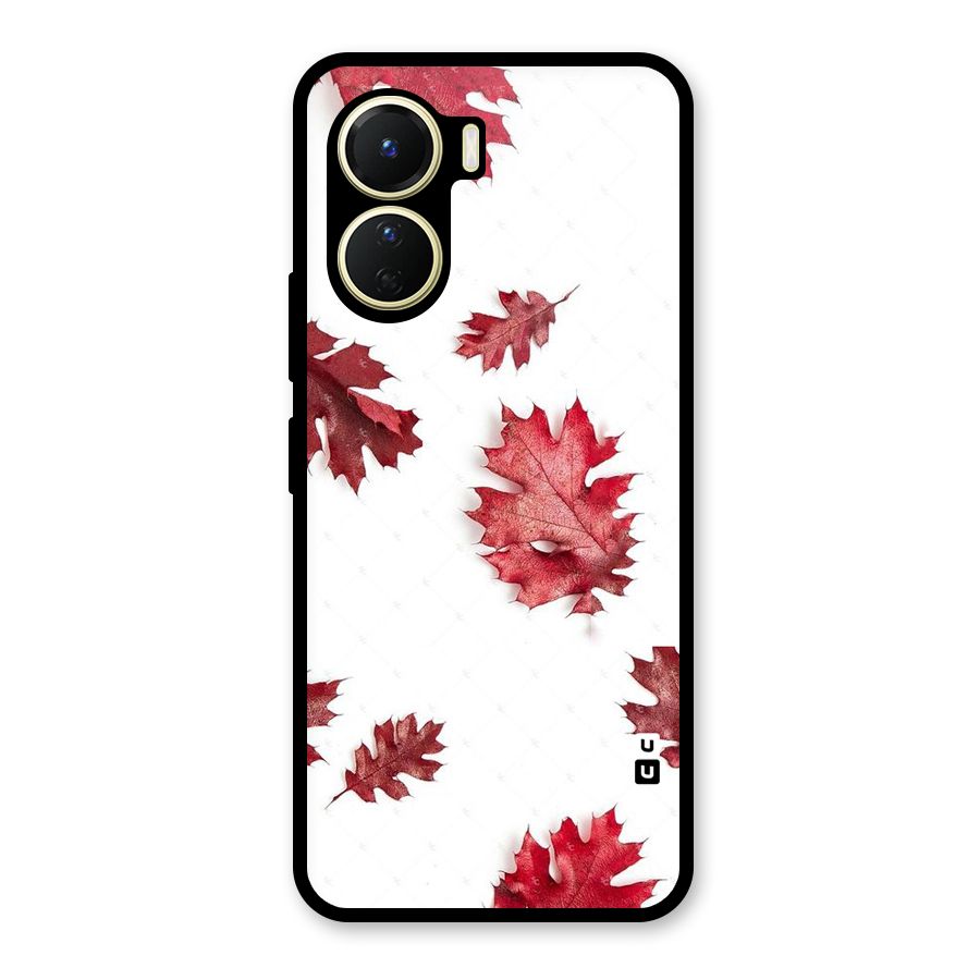 Red Appealing Autumn Leaves Glass Back Case for Vivo Y56