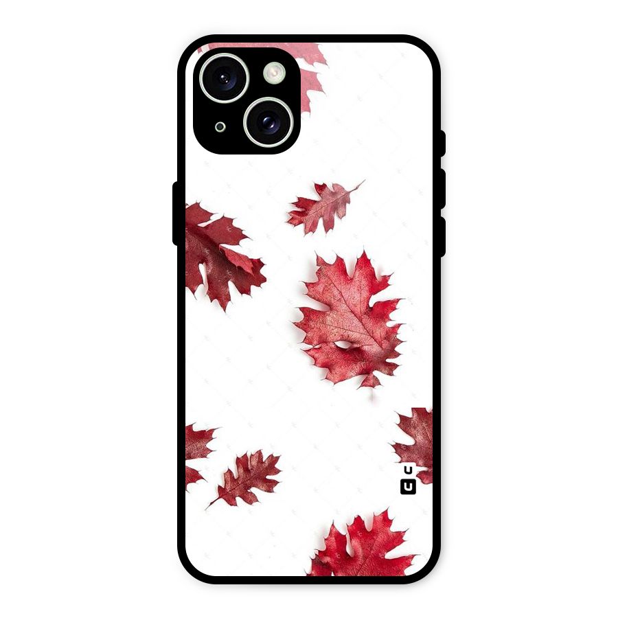 Red Appealing Autumn Leaves Glass Back Case for iPhone 15 Plus