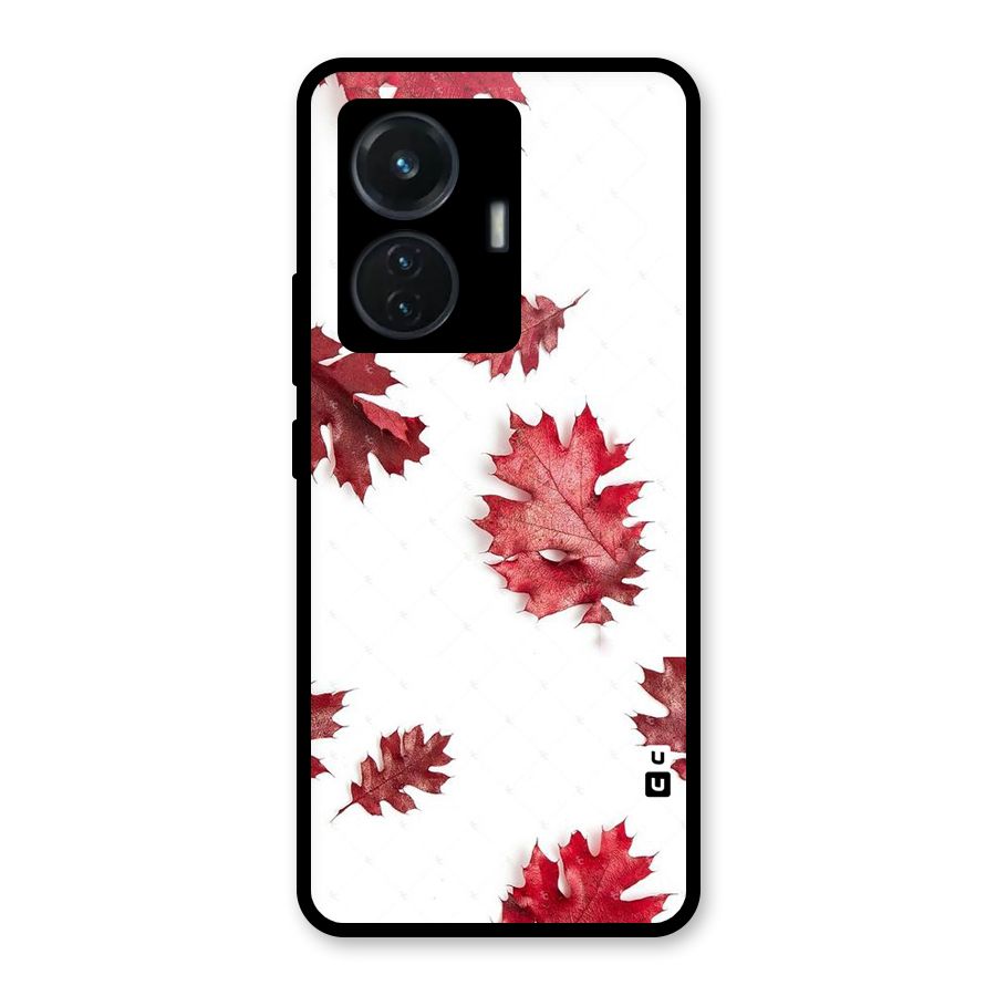 Red Appealing Autumn Leaves Glass Back Case for iQOO Z6 44W