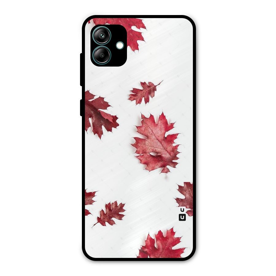 Red Appealing Autumn Leaves Metal Back Case for Galaxy A04