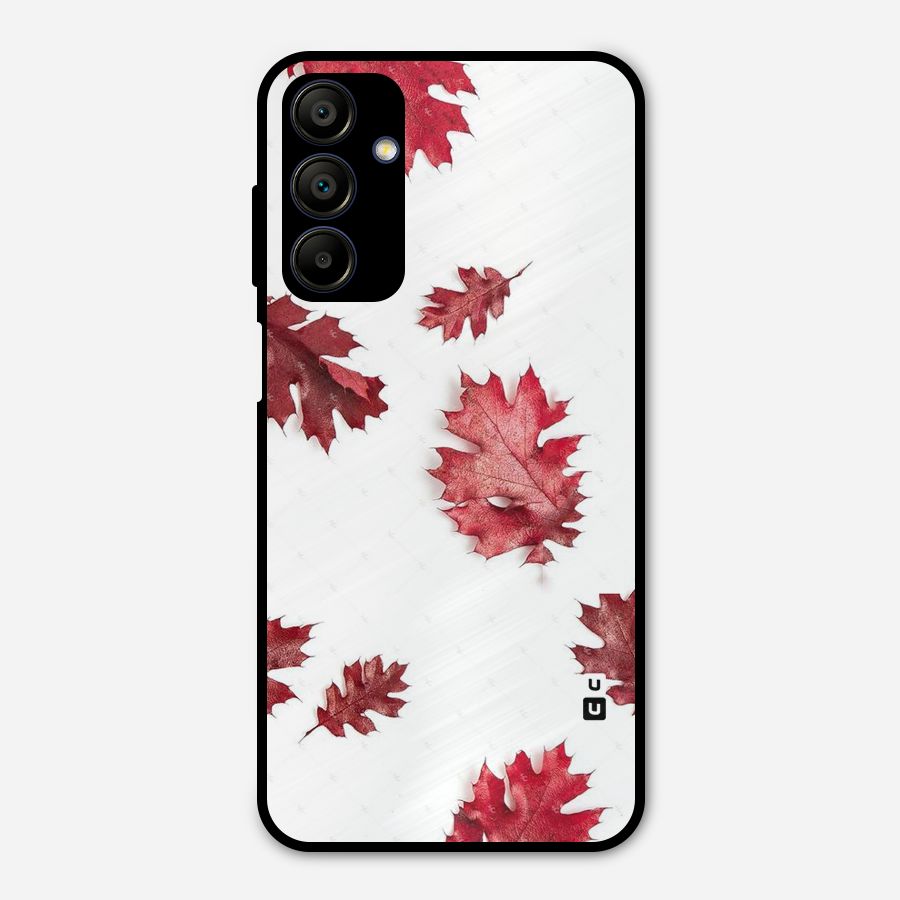 Red Appealing Autumn Leaves Metal Back Case for Galaxy A15 5G