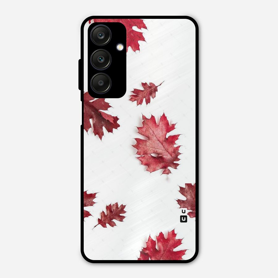 Red Appealing Autumn Leaves Metal Back Case for Galaxy A25 5G