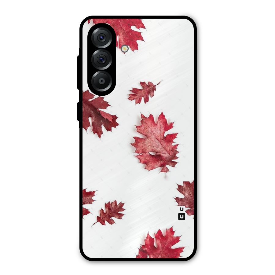 Red Appealing Autumn Leaves Metal Back Case for Galaxy A36