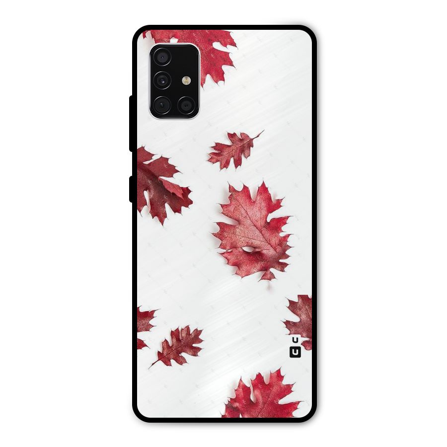 Red Appealing Autumn Leaves Metal Back Case for Galaxy A51