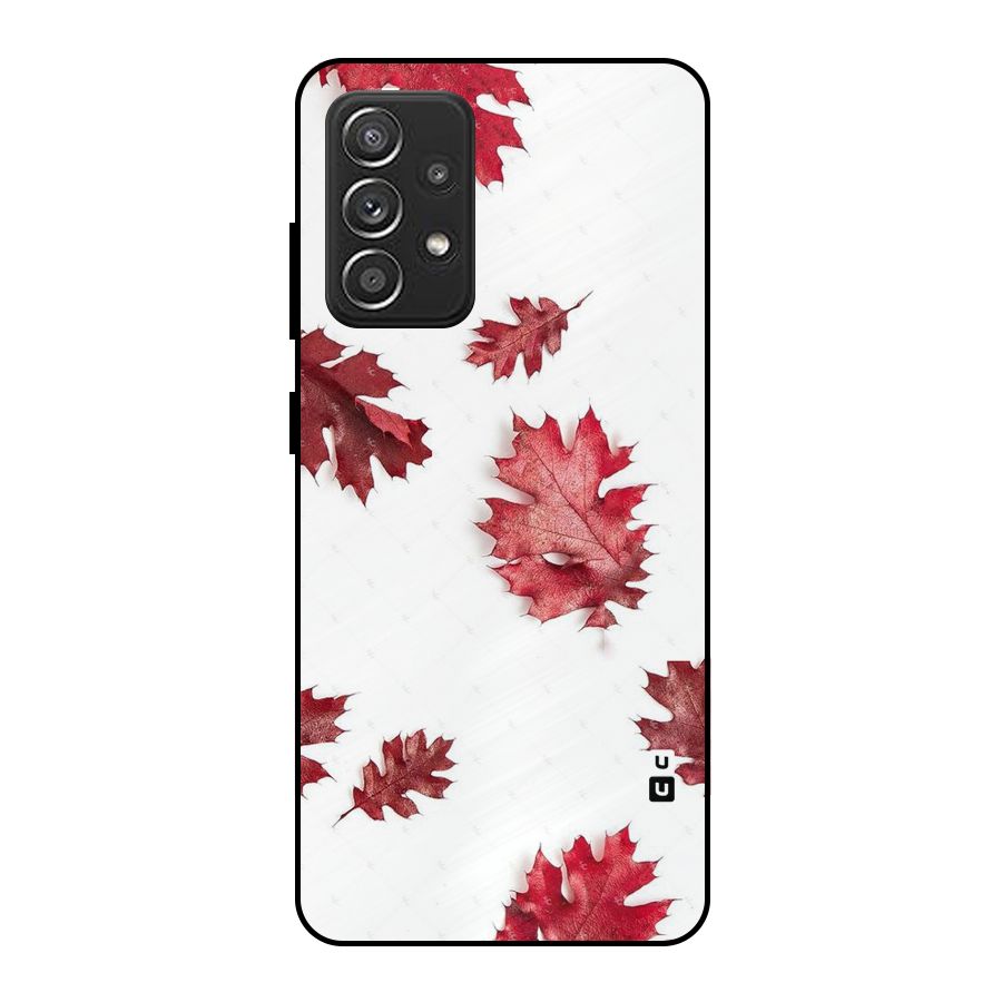 Red Appealing Autumn Leaves Metal Back Case for Galaxy A52s 5G