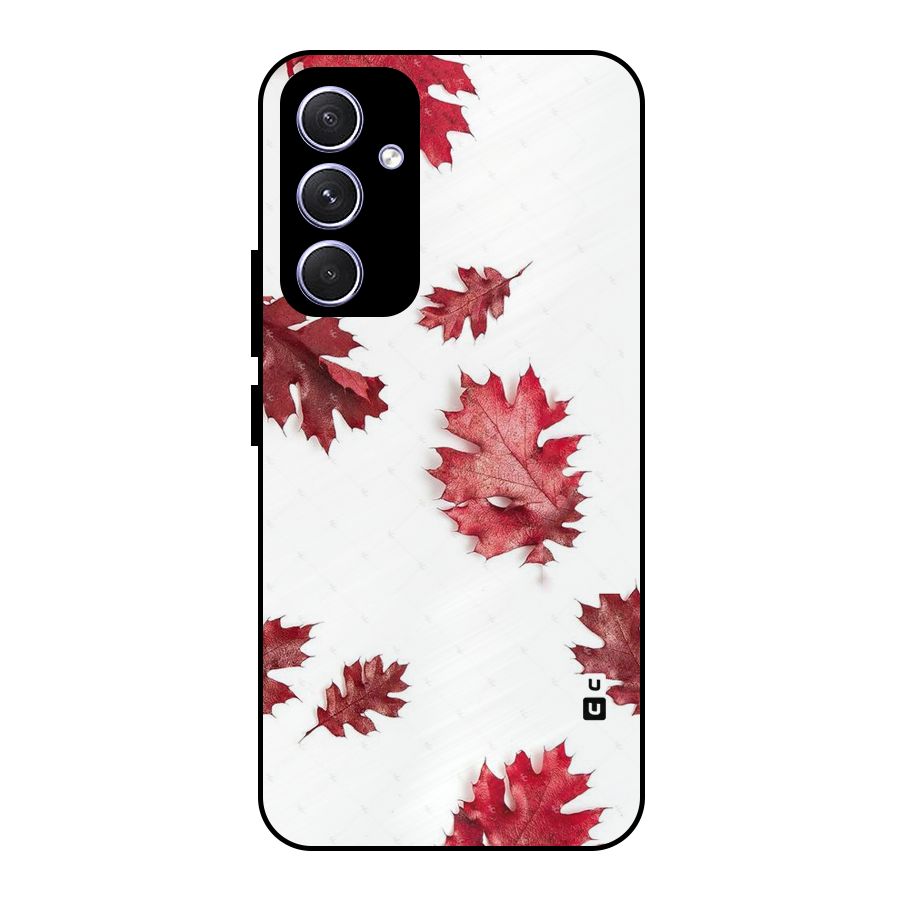 Red Appealing Autumn Leaves Metal Back Case for Galaxy A54