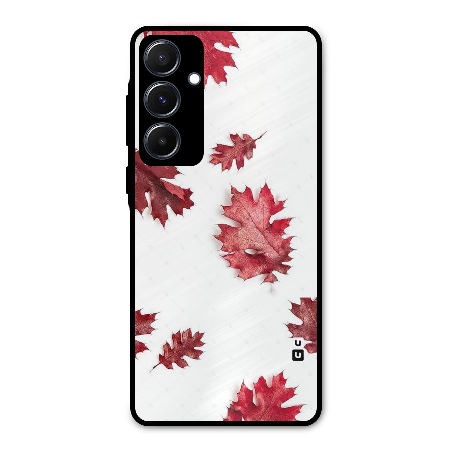 Red Appealing Autumn Leaves Metal Back Case for Galaxy A55