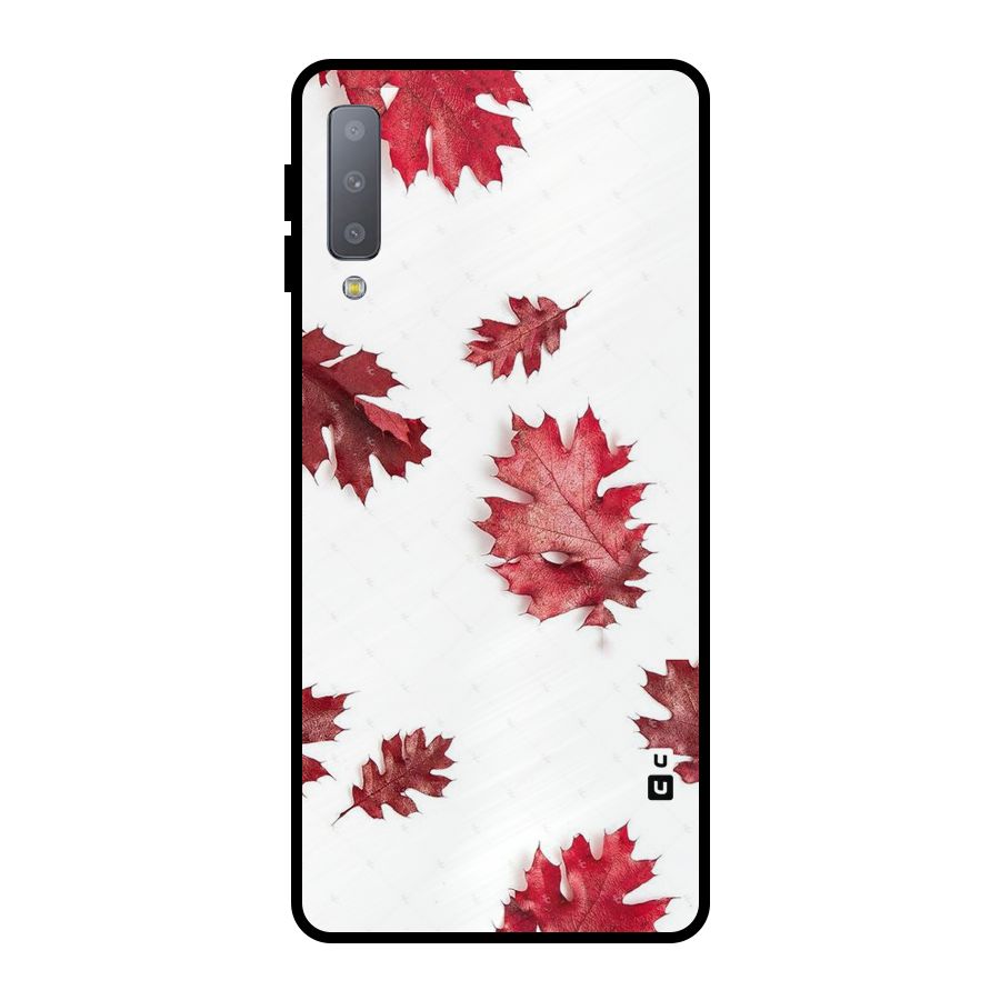 Red Appealing Autumn Leaves Metal Back Case for Galaxy A7 (2018)