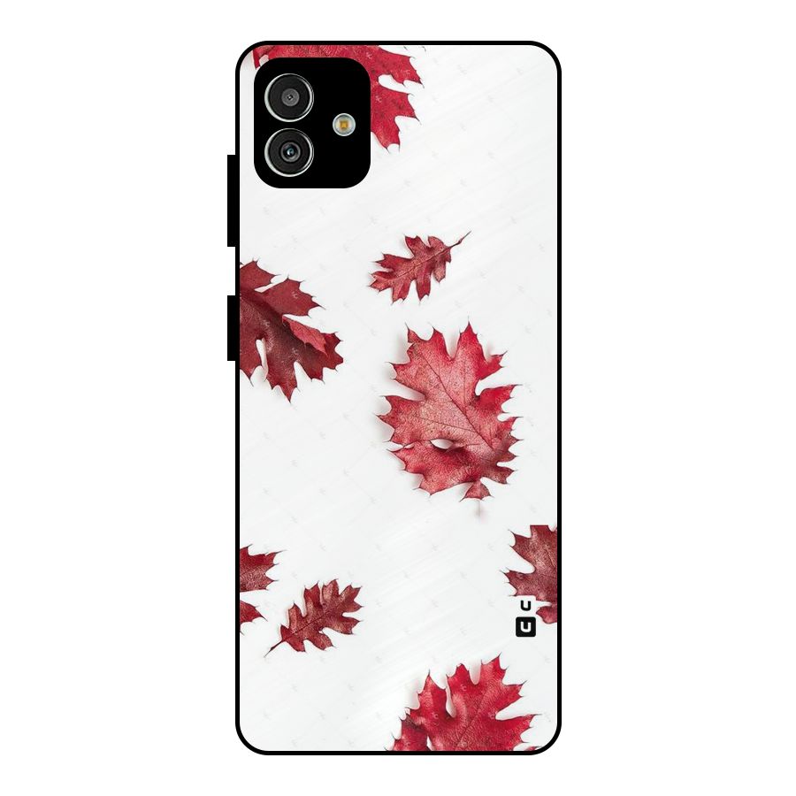 Red Appealing Autumn Leaves Metal Back Case for Galaxy M13 5G