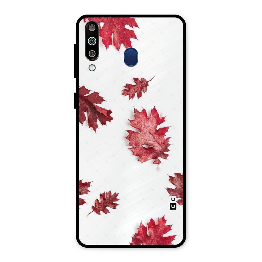 Red Appealing Autumn Leaves Metal Back Case for Galaxy M30