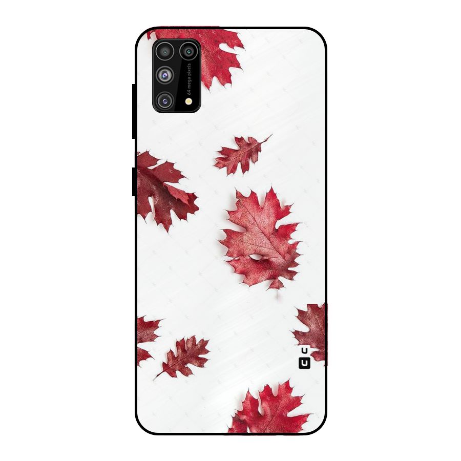 Red Appealing Autumn Leaves Metal Back Case for Galaxy M31
