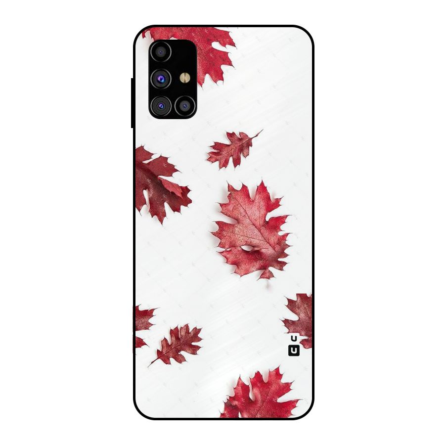 Red Appealing Autumn Leaves Metal Back Case for Galaxy M31s