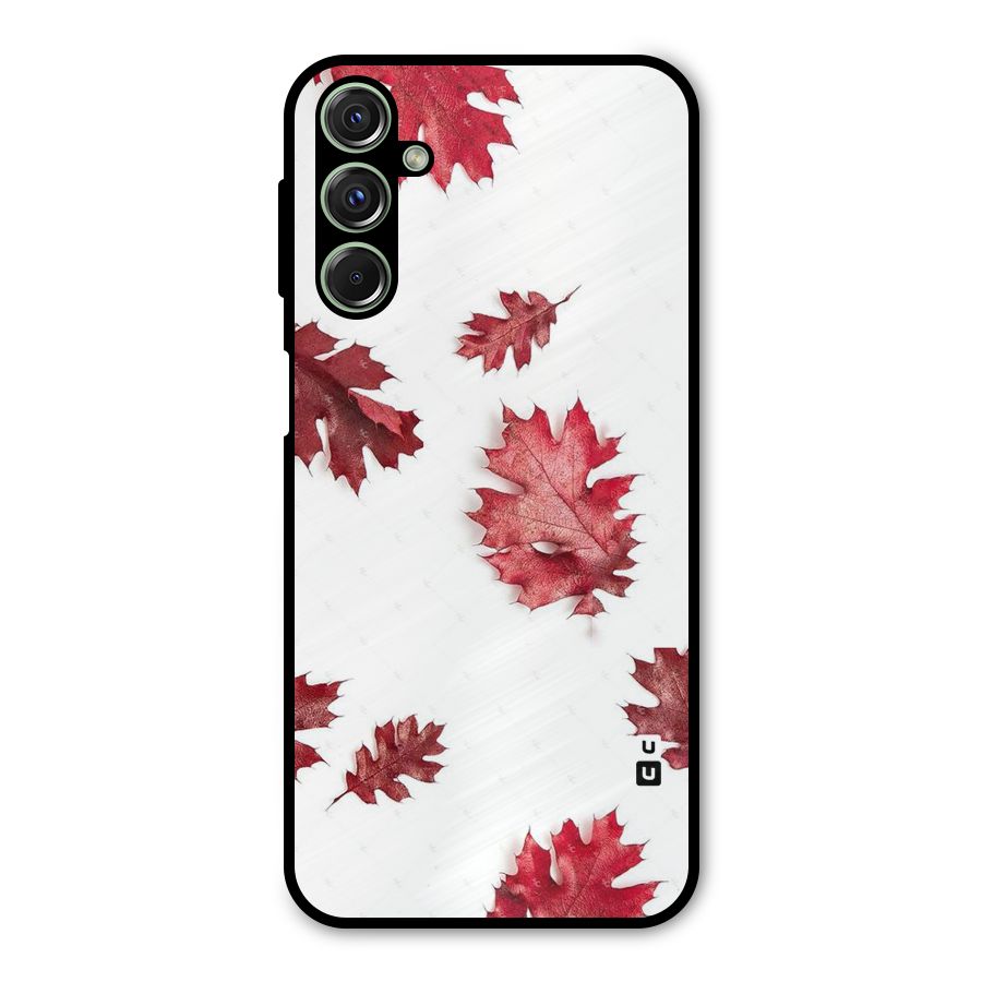 Red Appealing Autumn Leaves Metal Back Case for Galaxy M34