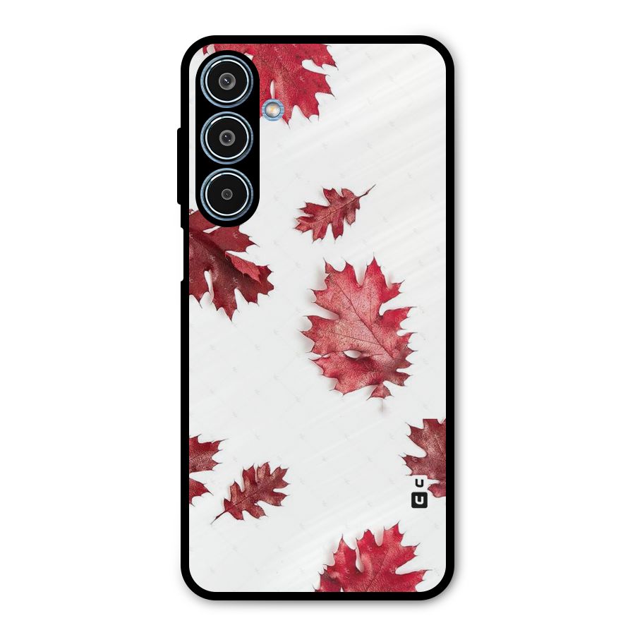 Red Appealing Autumn Leaves Metal Back Case for Galaxy M35