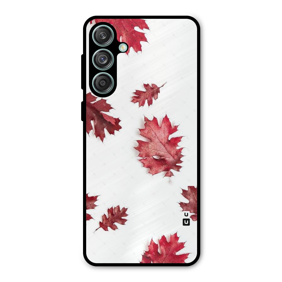 Red Appealing Autumn Leaves Metal Back Case for Galaxy M55 5G