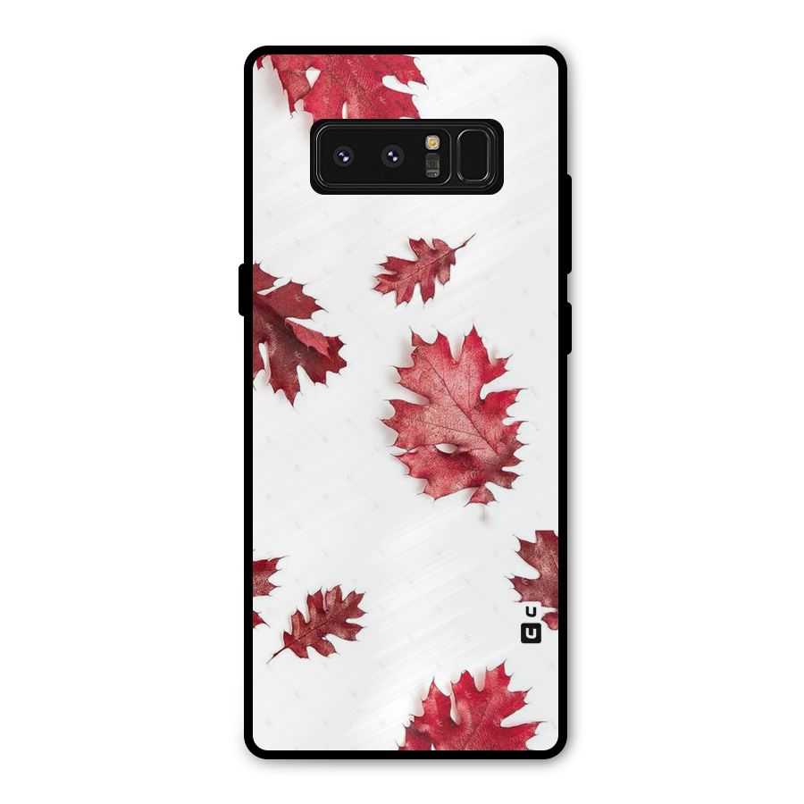 Red Appealing Autumn Leaves Metal Back Case for Galaxy Note 8