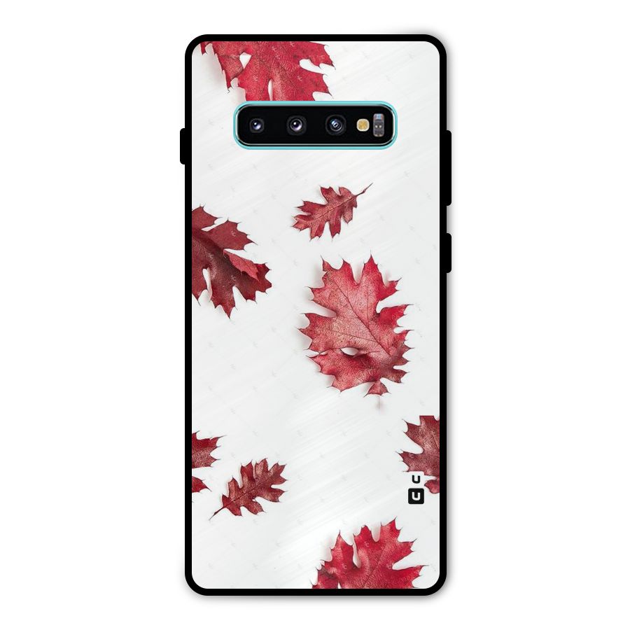 Red Appealing Autumn Leaves Metal Back Case for Galaxy S10 Plus