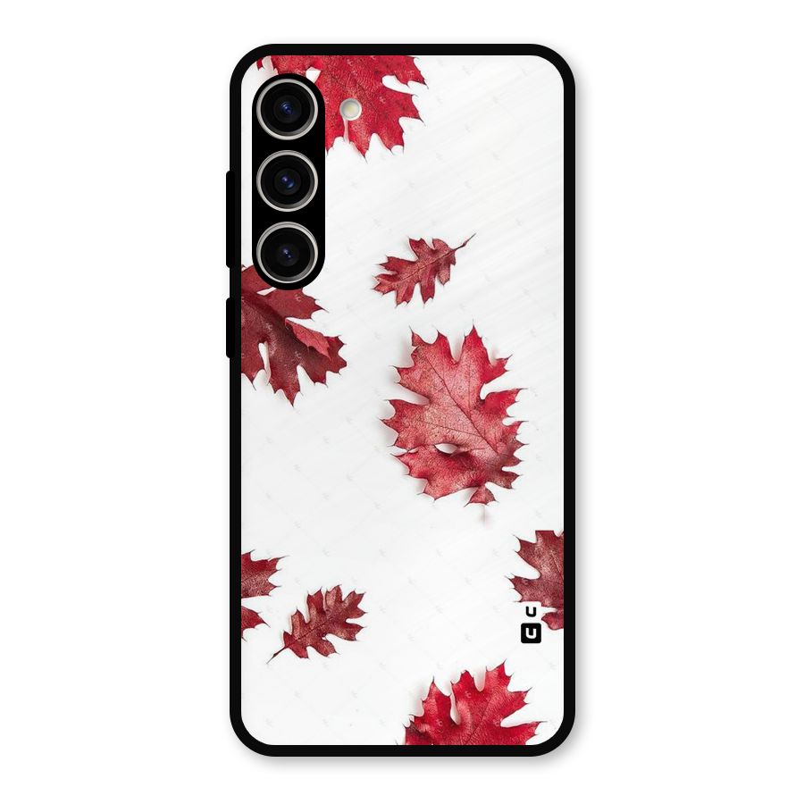 Red Appealing Autumn Leaves Metal Back Case for Galaxy S23 Plus