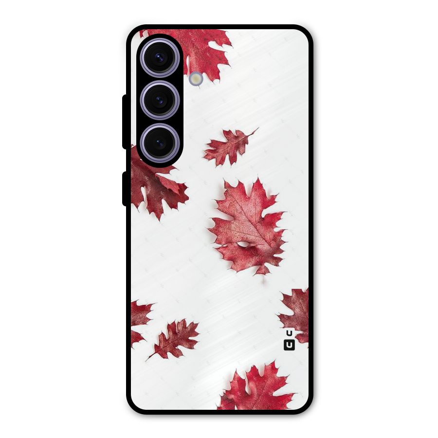 Red Appealing Autumn Leaves Metal Back Case for Galaxy S24
