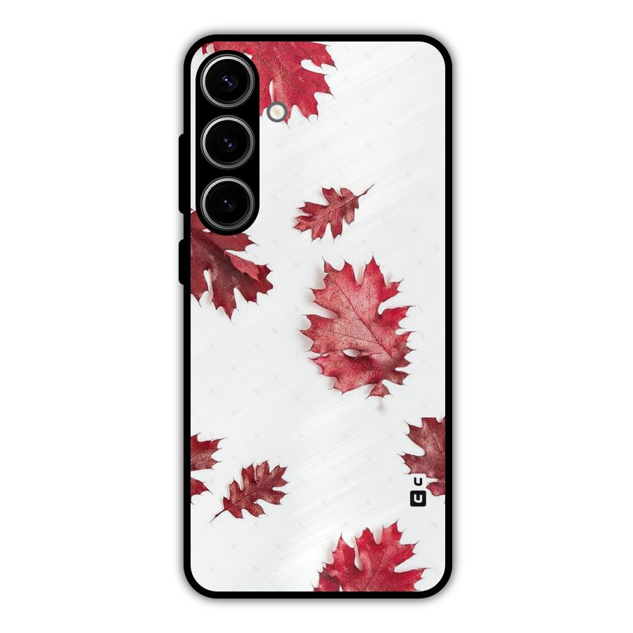 Red Appealing Autumn Leaves Metal Back Case for Galaxy S24 Plus