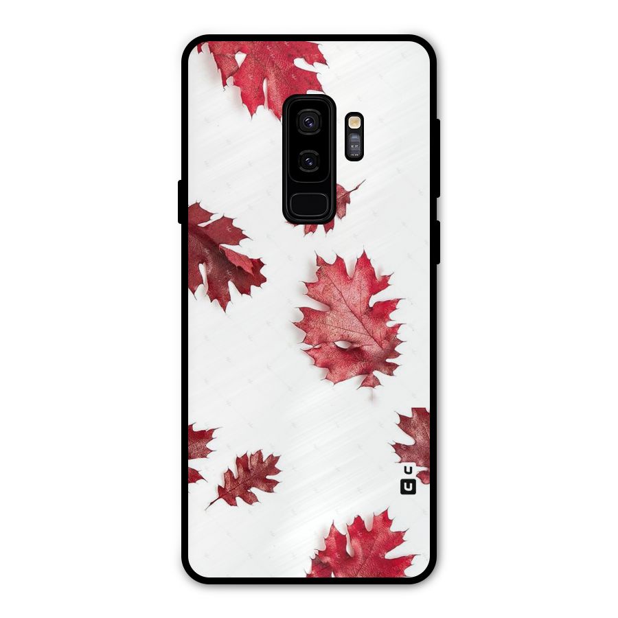 Red Appealing Autumn Leaves Metal Back Case for Galaxy S9 Plus