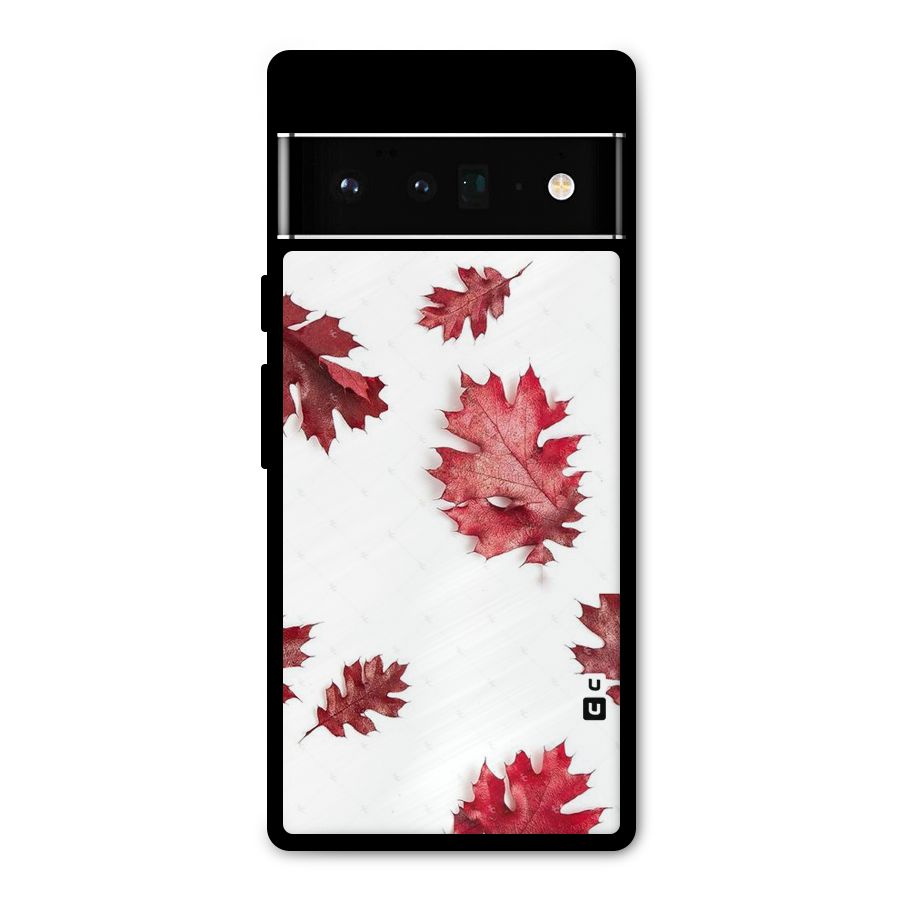Red Appealing Autumn Leaves Metal Back Case for Google Pixel 6 Pro