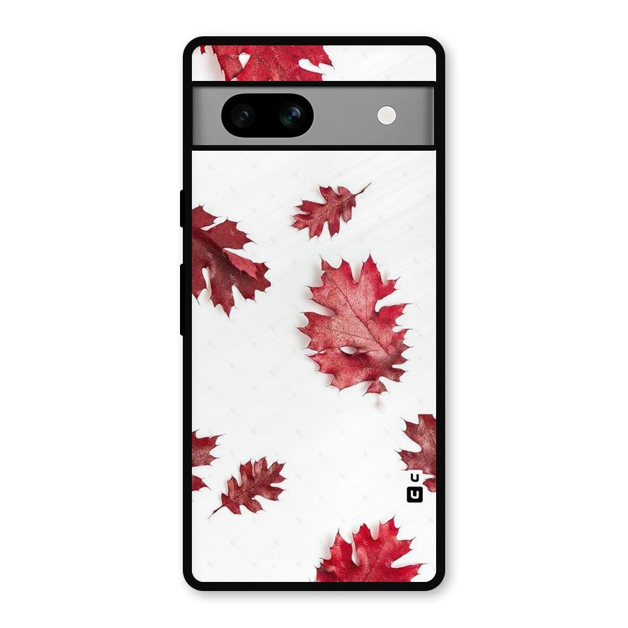 Red Appealing Autumn Leaves Metal Back Case for Google Pixel 7a
