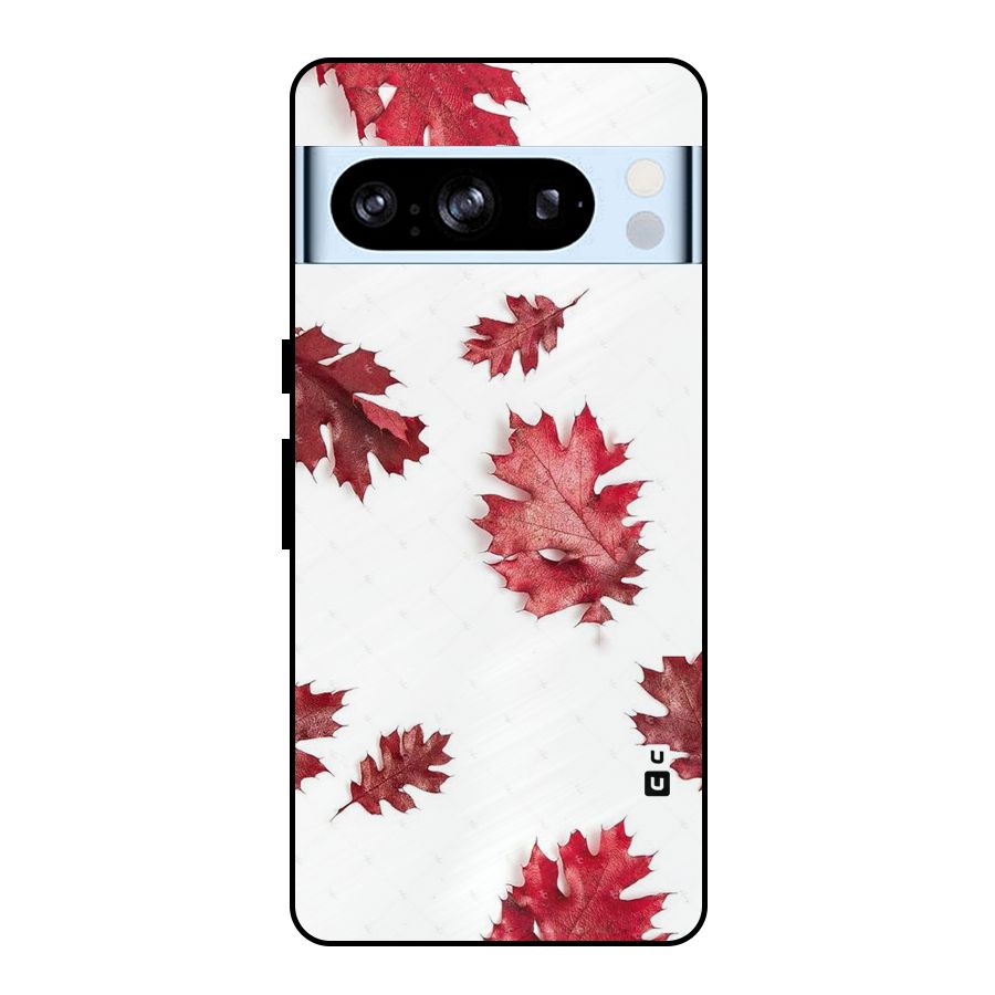 Red Appealing Autumn Leaves Metal Back Case for Google Pixel 8 Pro