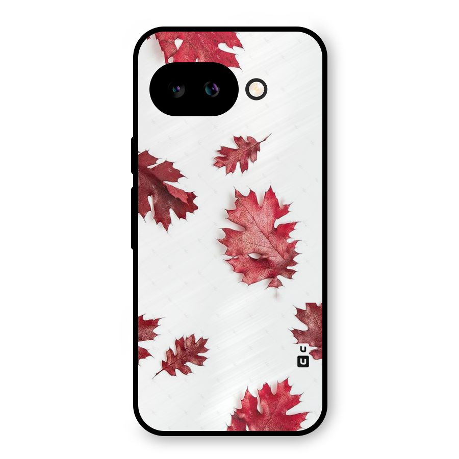 Red Appealing Autumn Leaves Metal Back Case for Google Pixel 9a