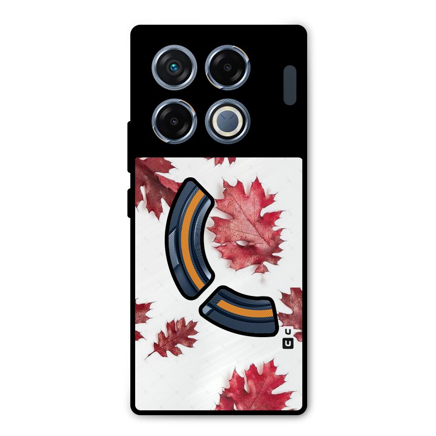 Red Appealing Autumn Leaves Metal Back Case for Infinix GT 20 Pro