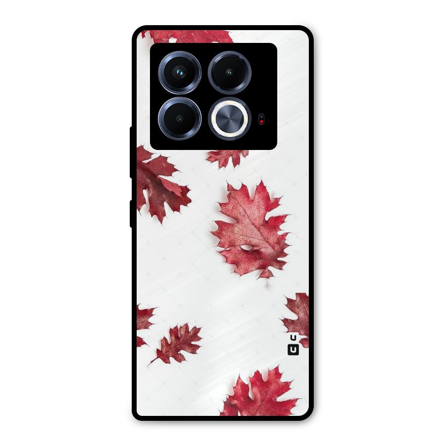 Red Appealing Autumn Leaves Metal Back Case for Infinix Note 40 5G