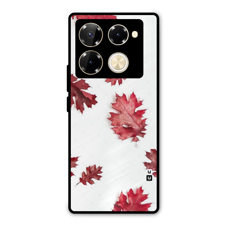 Red Appealing Autumn Leaves Metal Back Case for Infinix Note 40 Pro