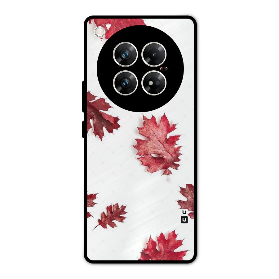 Red Appealing Autumn Leaves Metal Back Case for Infinix Zero 40 5G