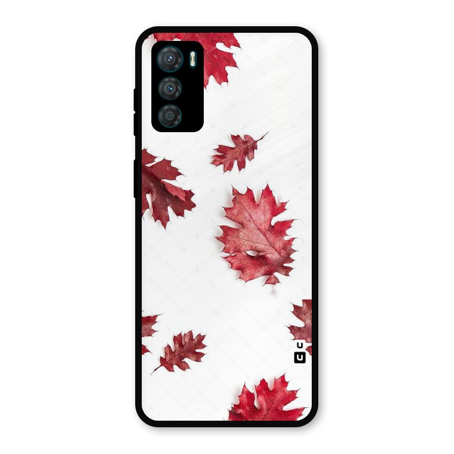 Red Appealing Autumn Leaves Metal Back Case for Moto G42