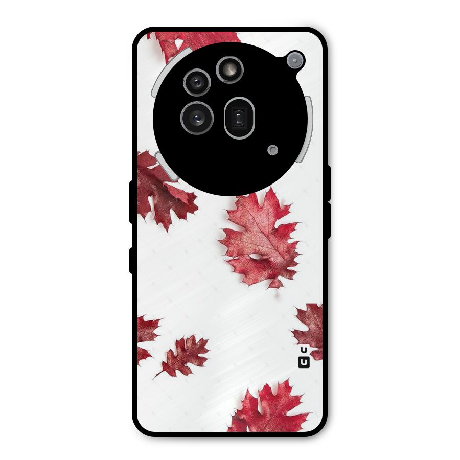 Red Appealing Autumn Leaves Metal Back Case for Nothing Phone 3a Pro