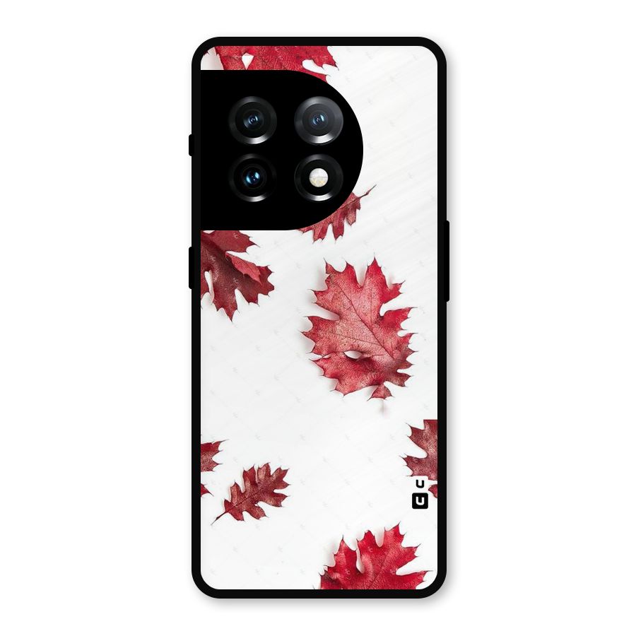 Red Appealing Autumn Leaves Metal Back Case for OnePlus 11