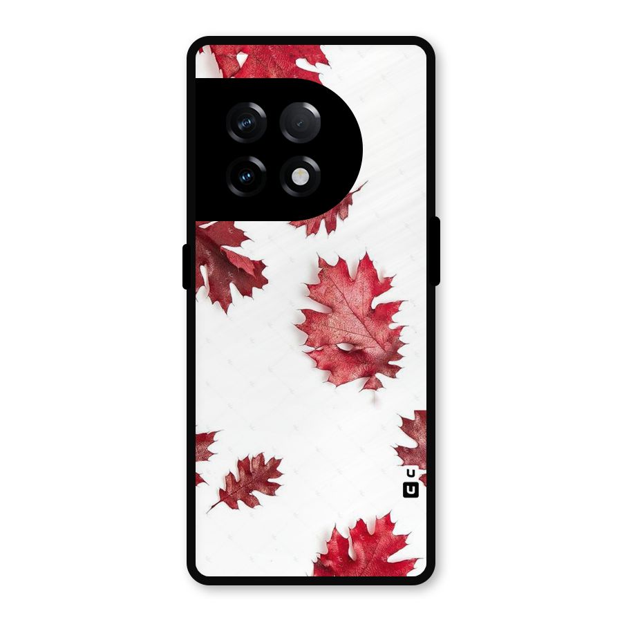Red Appealing Autumn Leaves Metal Back Case for OnePlus 11R