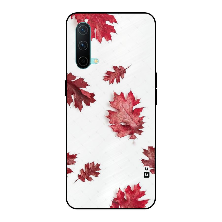 Red Appealing Autumn Leaves Metal Back Case for OnePlus Nord CE 5G