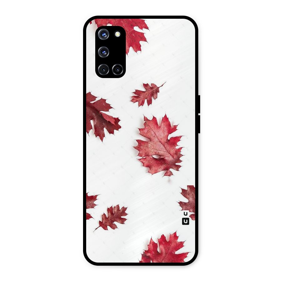 Red Appealing Autumn Leaves Metal Back Case for Oppo A52