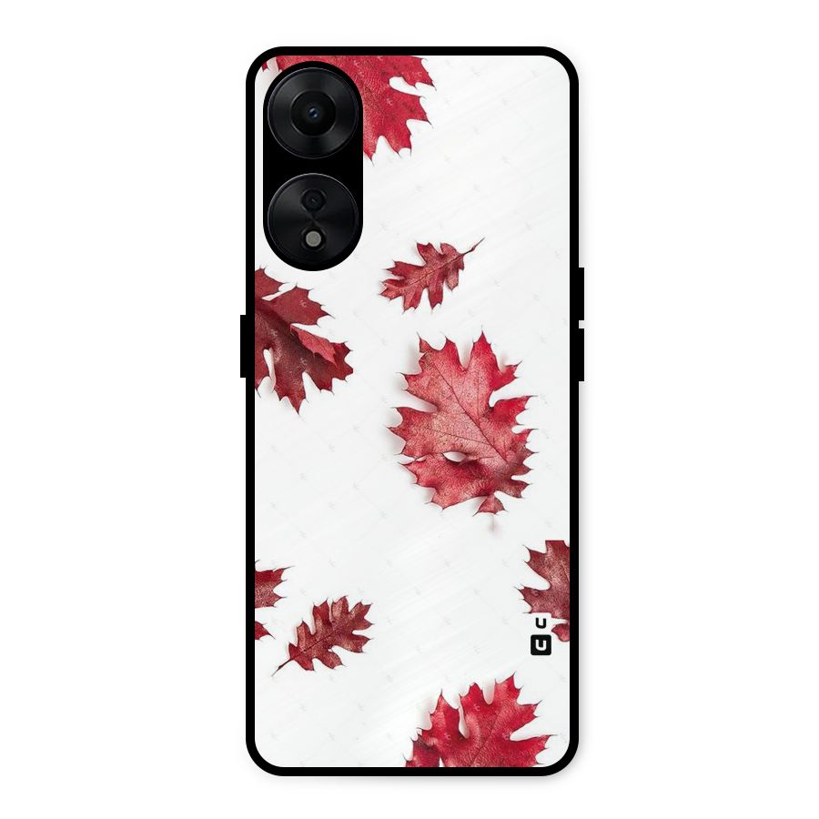 Red Appealing Autumn Leaves Metal Back Case for Oppo A78 5G