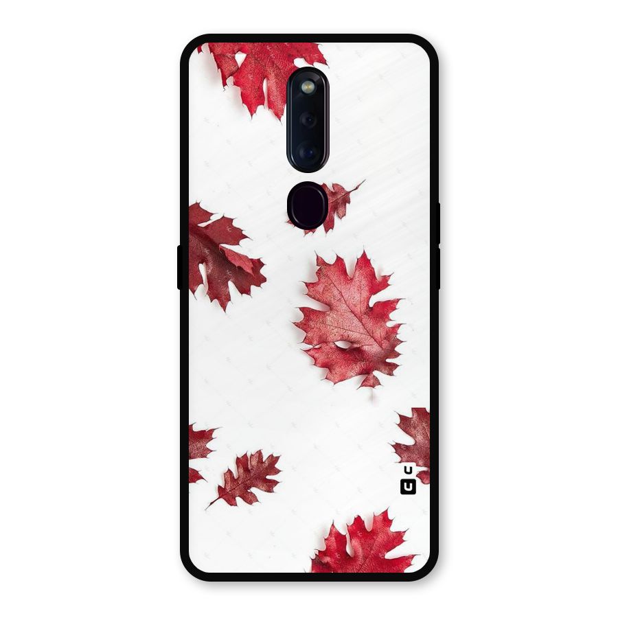 Red Appealing Autumn Leaves Metal Back Case for Oppo F11 Pro