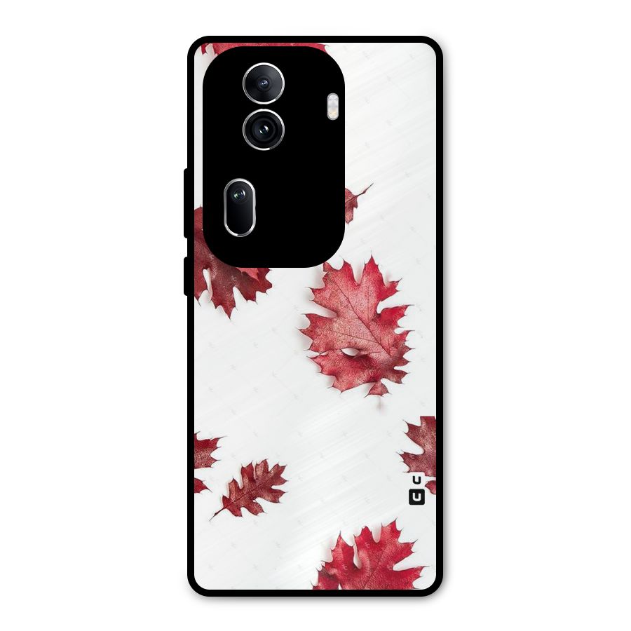 Red Appealing Autumn Leaves Metal Back Case for Oppo Reno11 Pro 5G