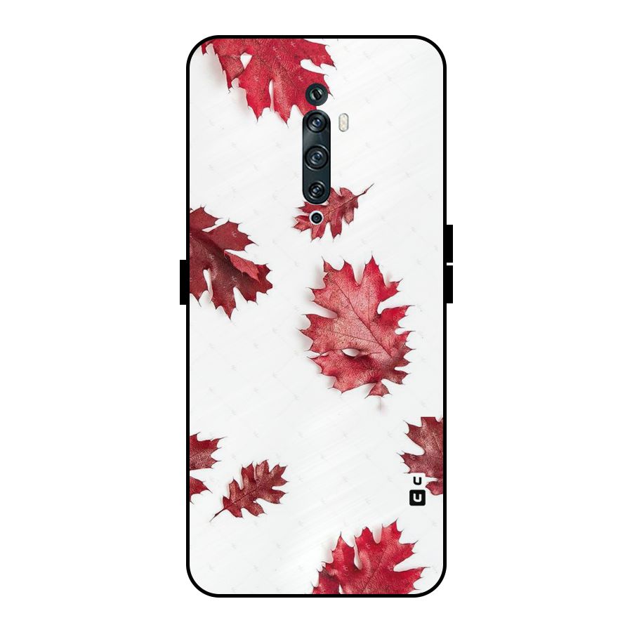 Red Appealing Autumn Leaves Metal Back Case for Oppo Reno2 F