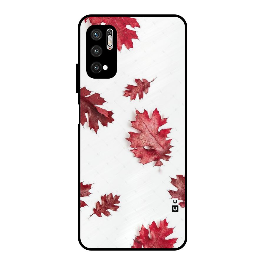 Red Appealing Autumn Leaves Metal Back Case for Poco M3 Pro 5G